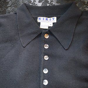 KIKIT Black Mens Long Sleeve 3 Button Shirt
